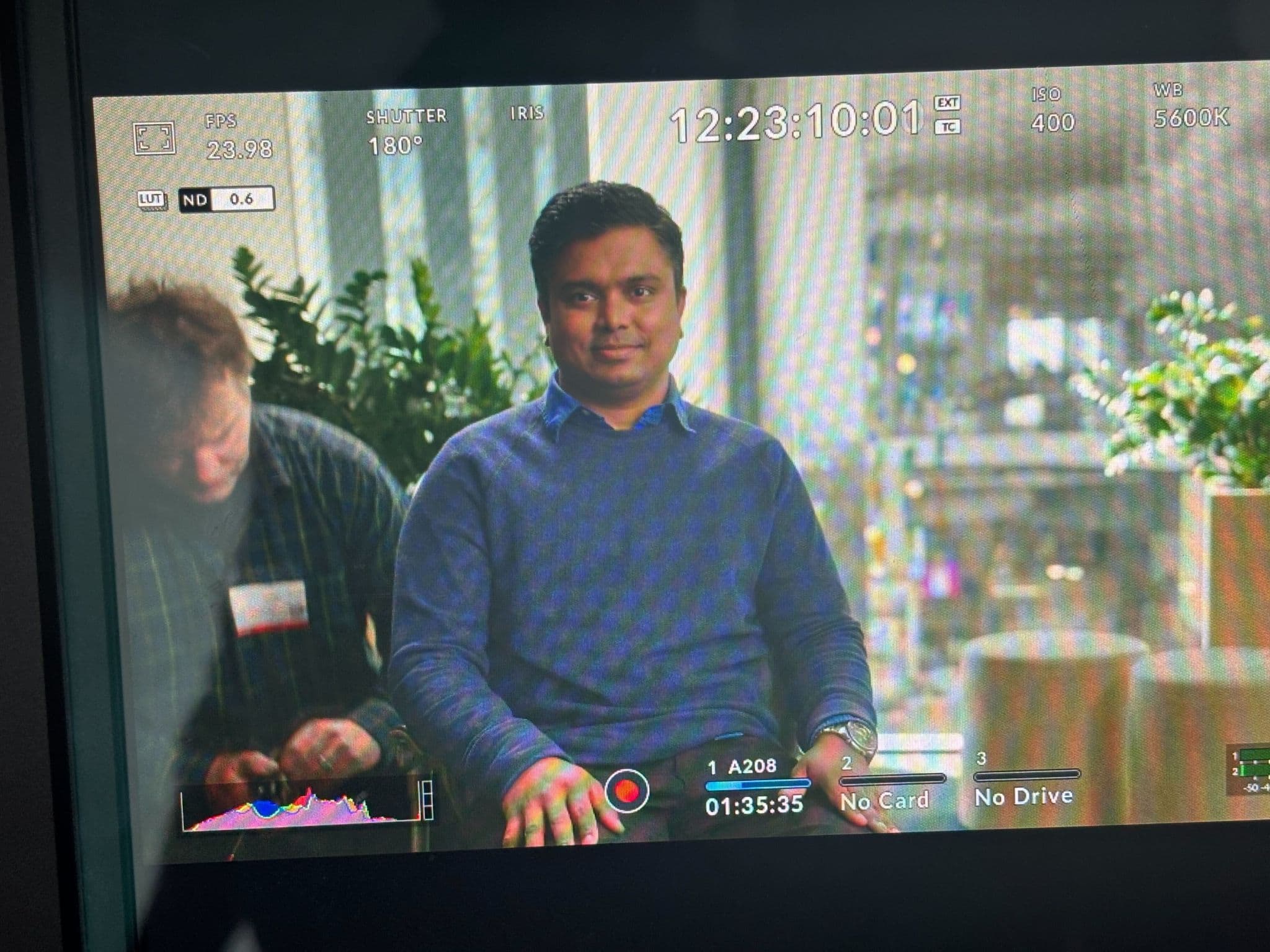 Camera monitor view from the shoot